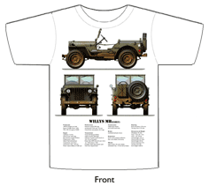 WW2 Military Vehicles - Willys MB (early) T-shirt 2 Front